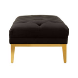 Luxe Black Velvet Ottoman