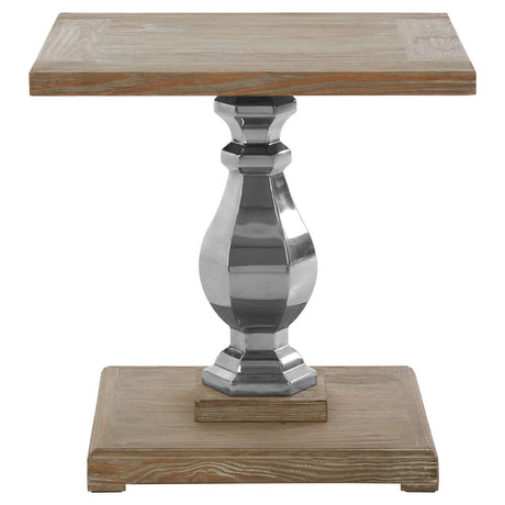Rustic Chic Carved Wood Table