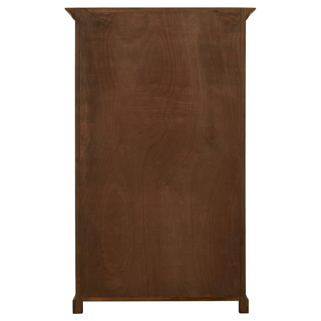 Two-door cabinet made of white washed pine wood, featuring a simple and elegant design with a flat top and slightly tapered legs. The cabinet has a smooth surface and a warm, natural wood finish
