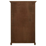 Two-door cabinet made of white washed pine wood, featuring a simple and elegant design with a flat top and slightly tapered legs. The cabinet has a smooth surface and a warm, natural wood finish
