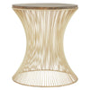 Hourglass Metal Wood Side Table