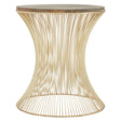 Hourglass Metal Wood Side Table
