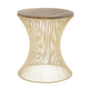 Hourglass Metal Wood Side Table