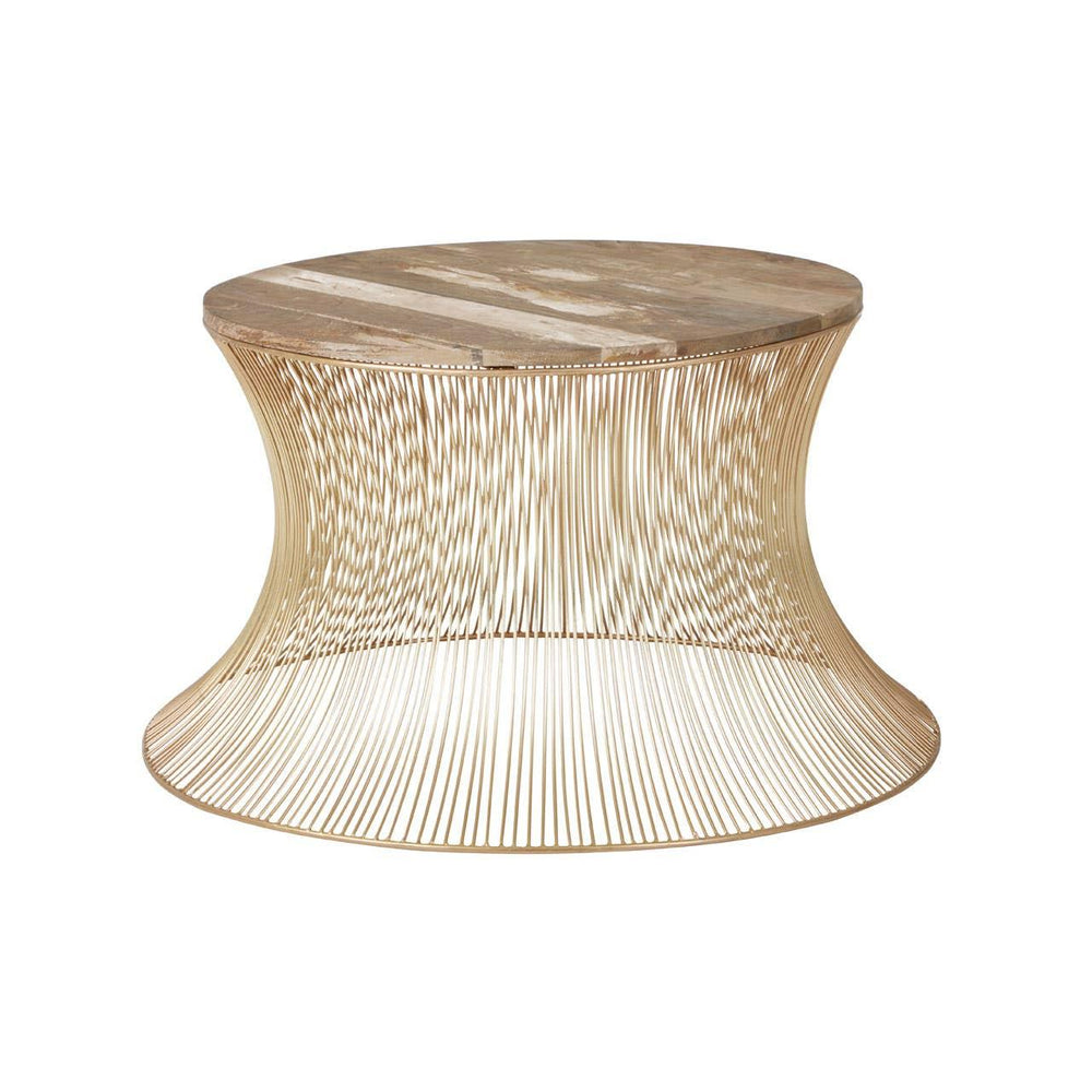 Hourglass Metal and Wood Coffee