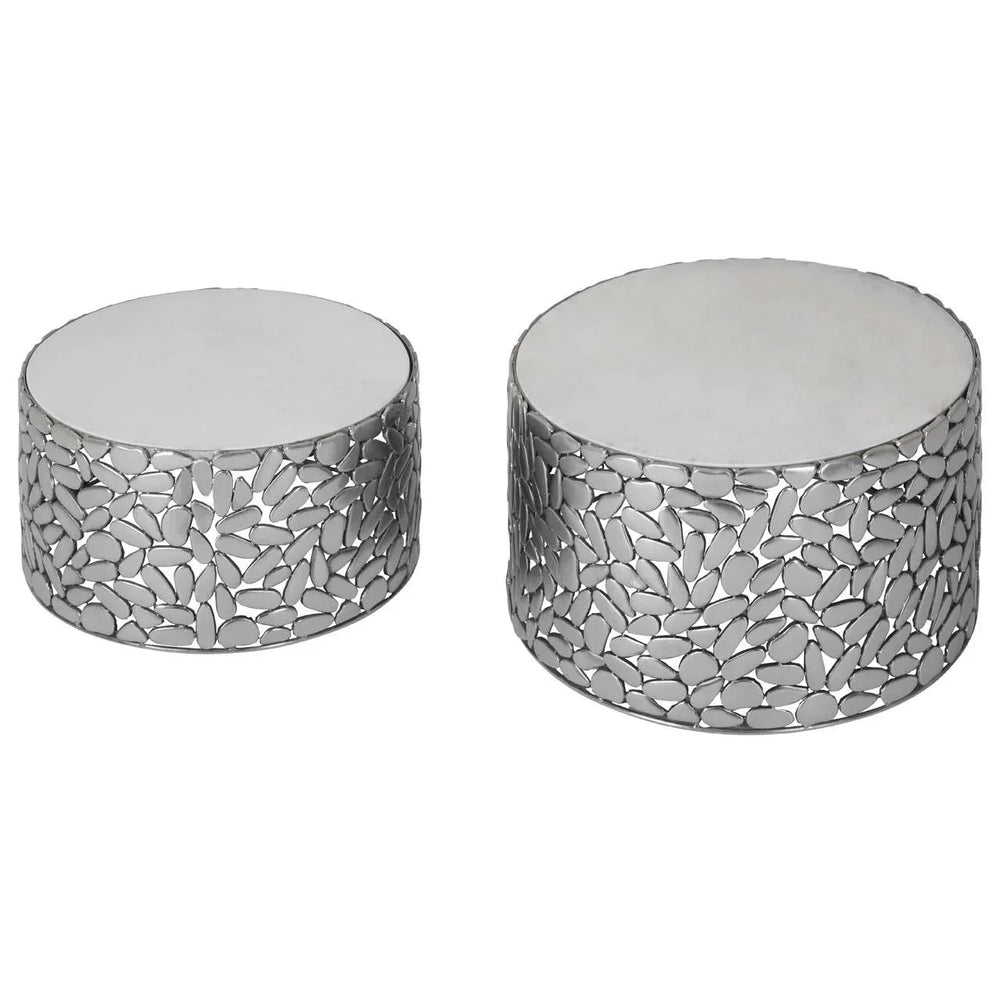 Pewter Pebble Side Tables