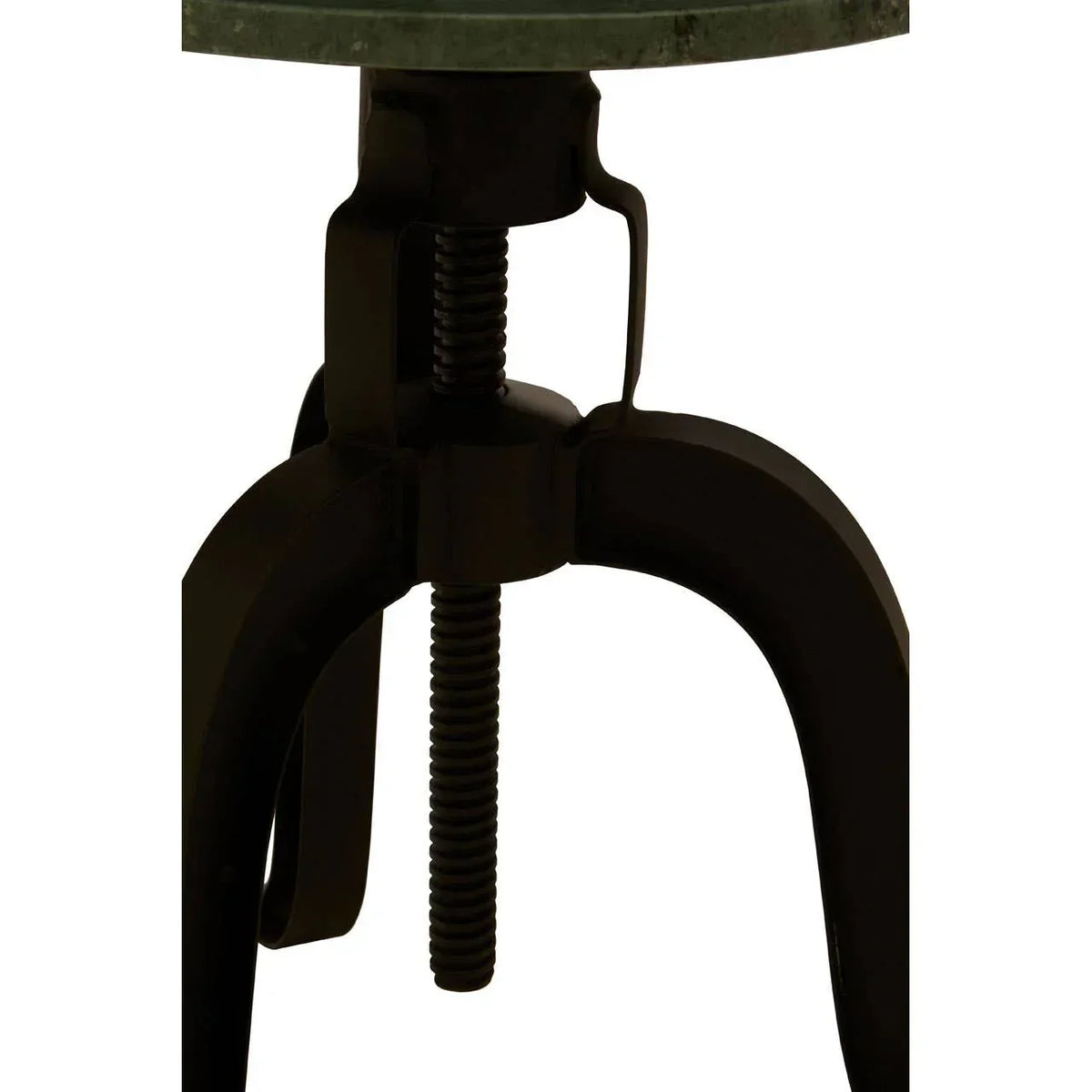 Metal bar stool base with screw adjustment and three curved legs