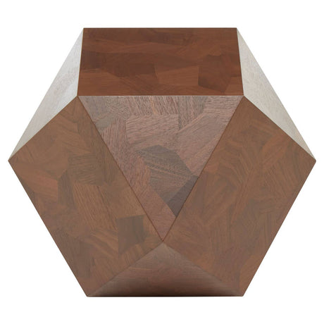 Walnut Geometric Side Table