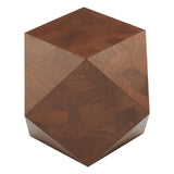 Walnut Geometric Side Table