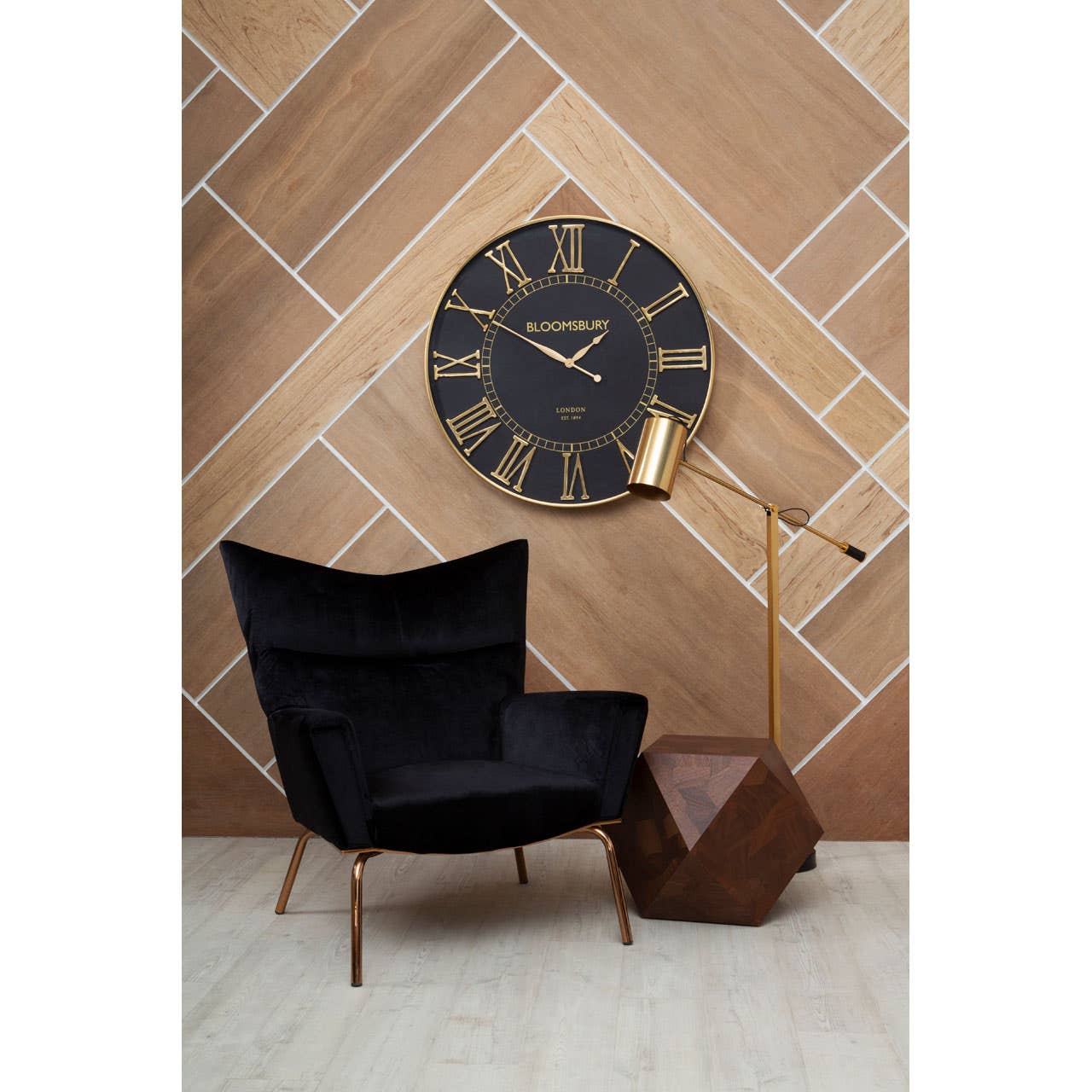 Walnut Geometric Side Table