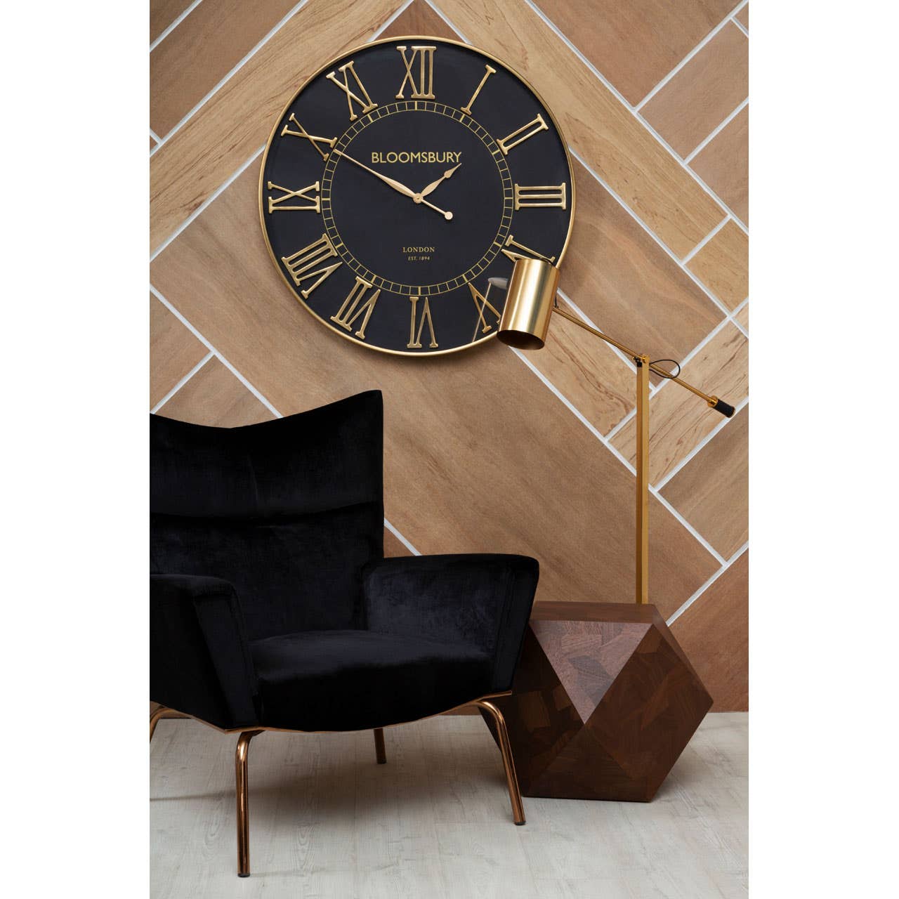Walnut Geometric Side Table