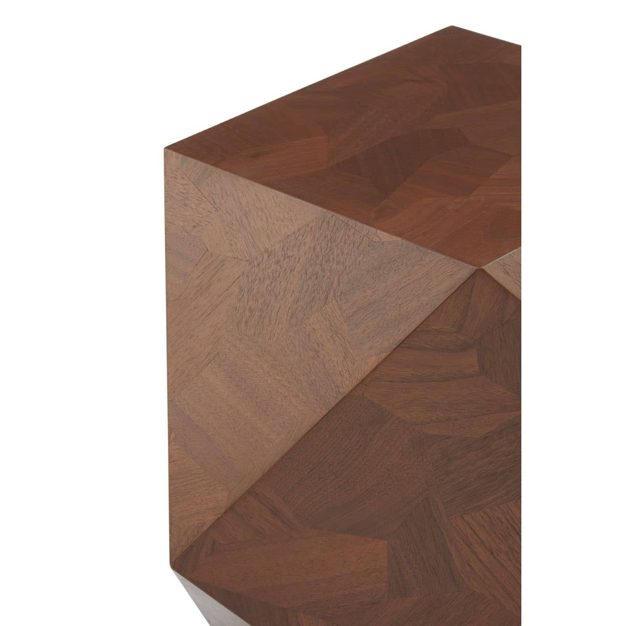 Walnut Geometric Side Table