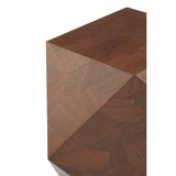 Walnut Geometric Side Table