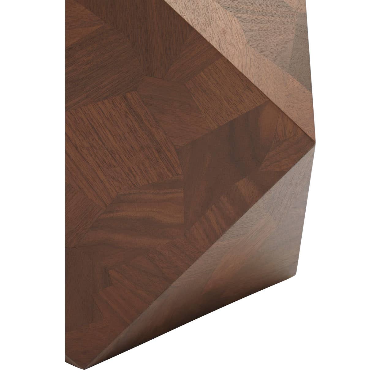 Walnut Geometric Side Table