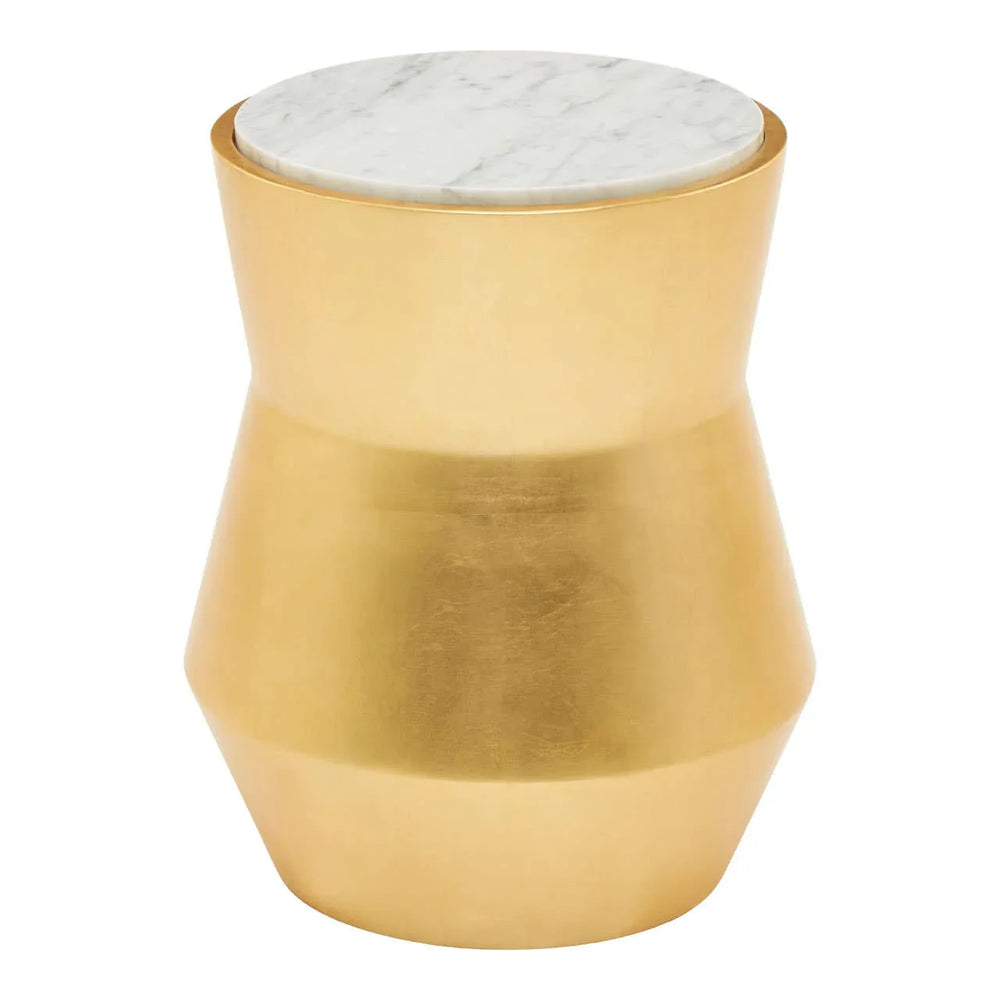 Gold Marble Drum Side Table