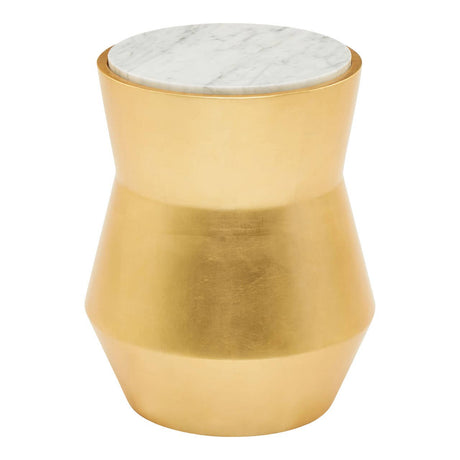 Gold Marble Drum Side Table