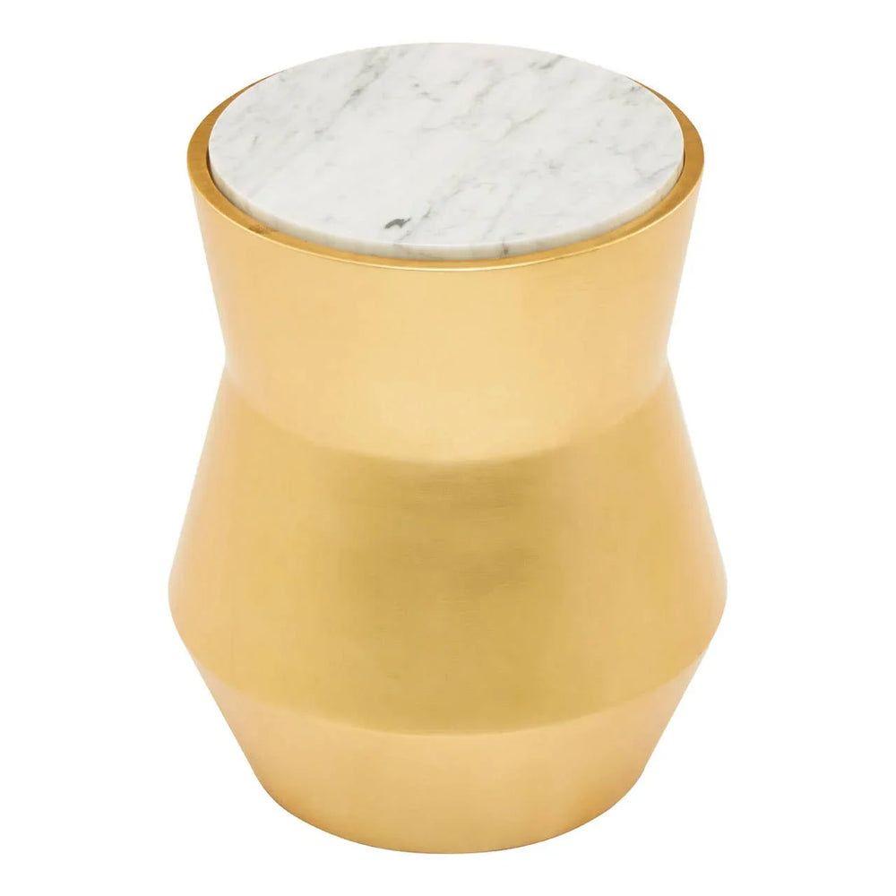 Gold Marble Drum Side Table