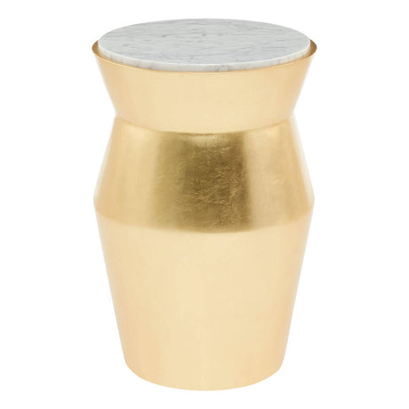 Gold Marble Drum Table
