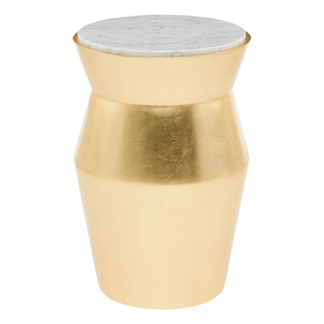 Gold Marble Drum Table