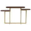 Walnut Gold Tiered Side Table