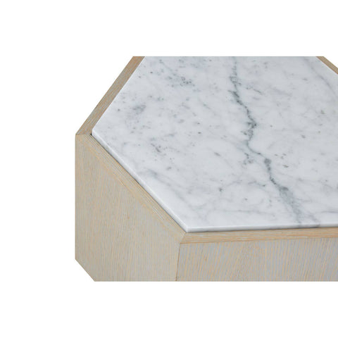 Villi Marble Oak Side Table