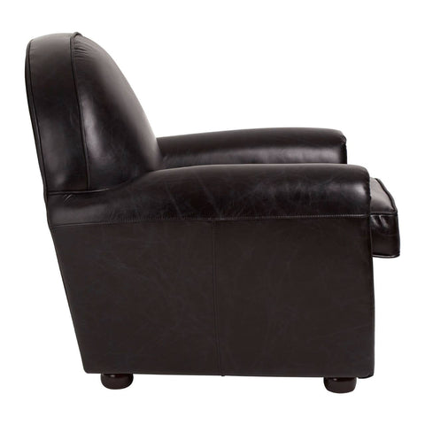 Luxe Black Leather Armchair