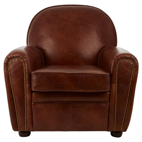 Classic Coffee Leather Armchair