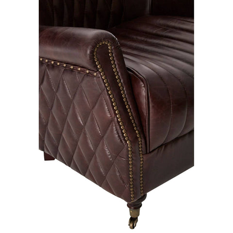 Luxe Coffee Leather Armchair
