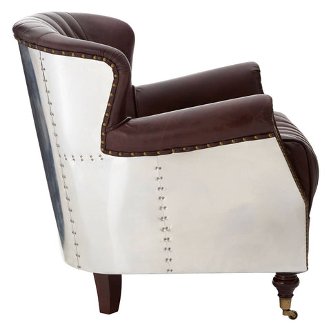 Luxury Leather Wingback Armchair