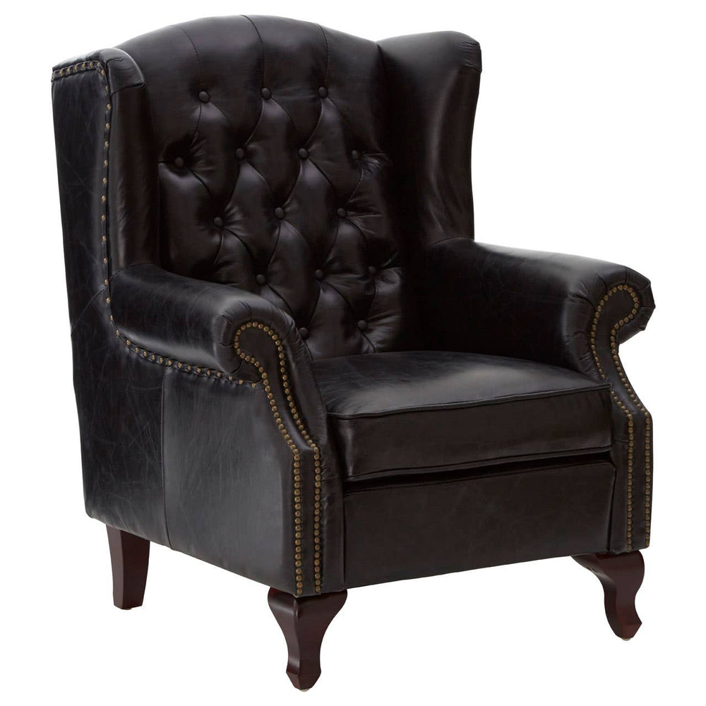 Heritage Leather Wingback Armchair