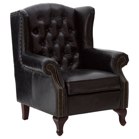 Heritage Leather Wingback Armchair