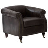 Sleek Grey Leather Armchair