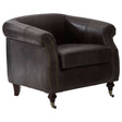 Sleek Grey Leather Armchair