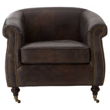 Sleek Grey Leather Armchair