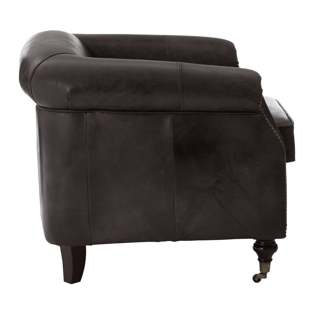 Sleek Grey Leather Armchair