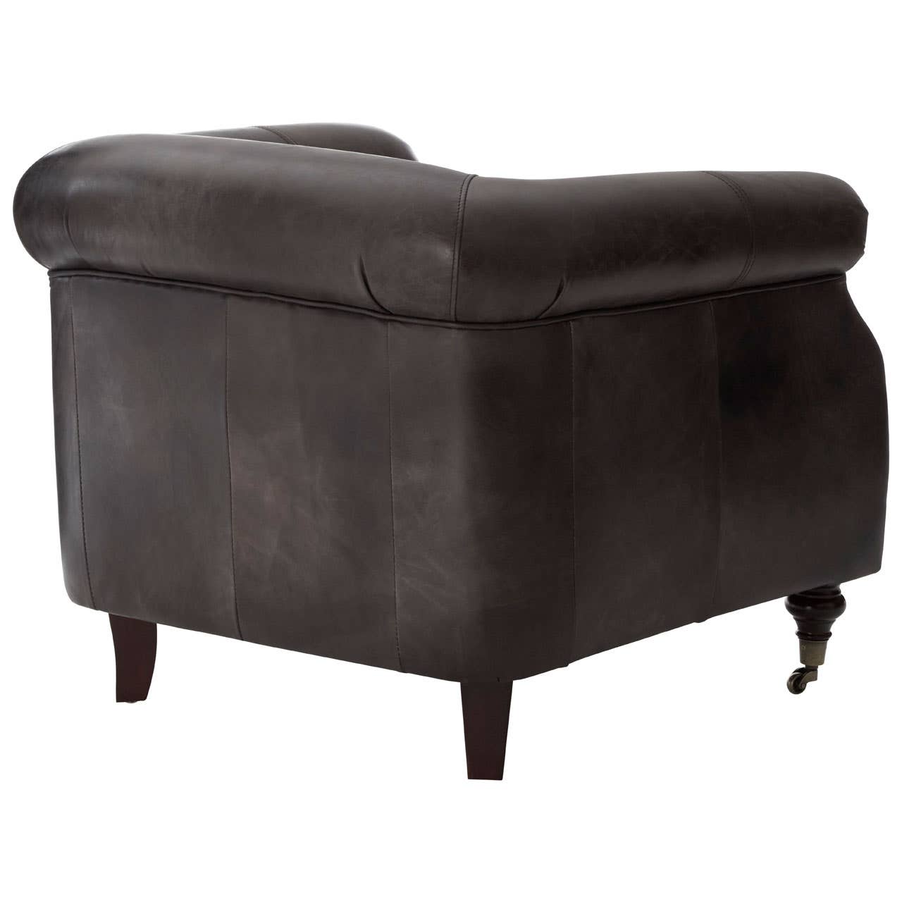 Sleek Grey Leather Armchair