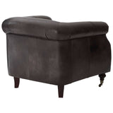 Sleek Grey Leather Armchair
