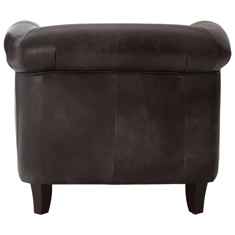 Sleek Grey Leather Armchair