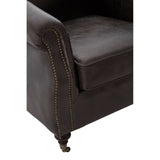 Sleek Grey Leather Armchair