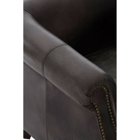 Sleek Grey Leather Armchair