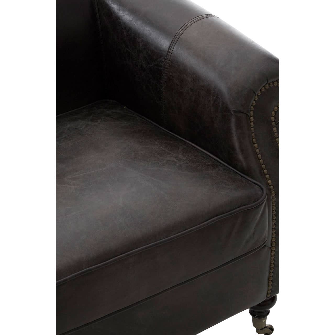 Sleek Grey Leather Armchair