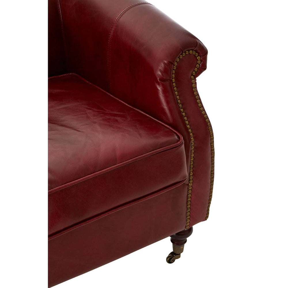 Luxe Red Leather Armchair