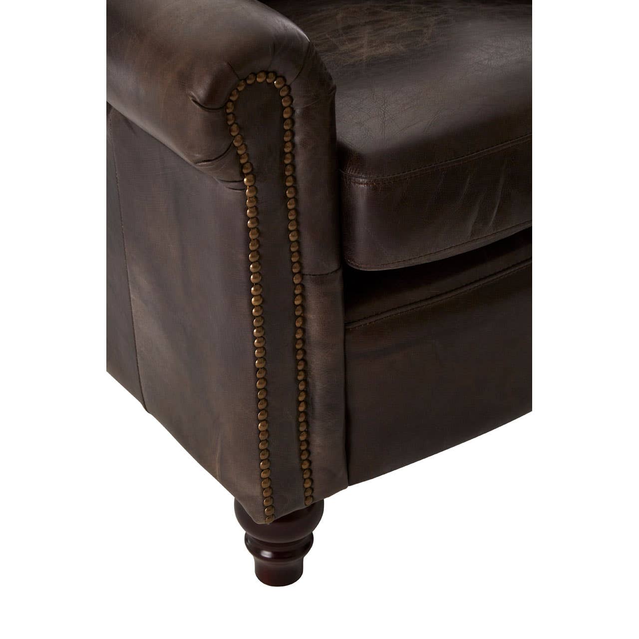 Regal Grey Leather Armchair