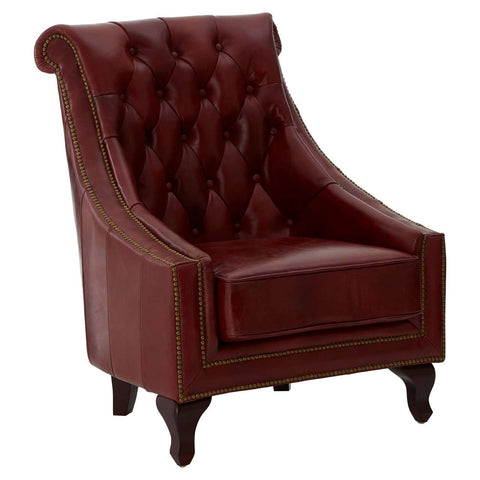 Luxe Red Leather Armchair