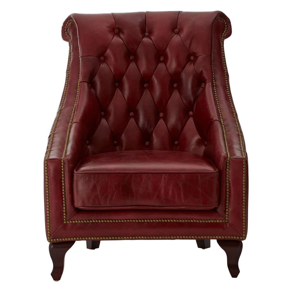 Luxe Red Leather Armchair