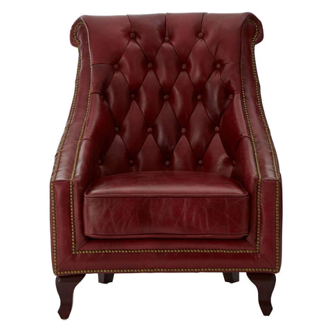 Luxe Red Leather Armchair