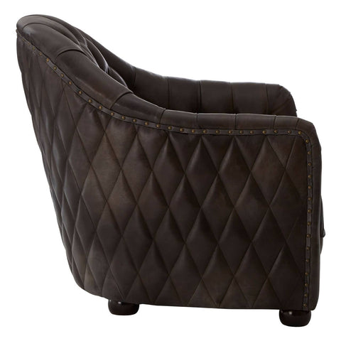 Luxe Grey Button Tufted Armchair
