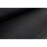 Close-up view of the textured black leather upholstery of the Victor 3 Seat Sofa, highlighting the subtle ribbed pattern and smooth finish