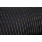 Close-up view of the textured black leather upholstery on the Victor 2 Seat Sofa, showcasing the subtle ribbed pattern and smooth finish