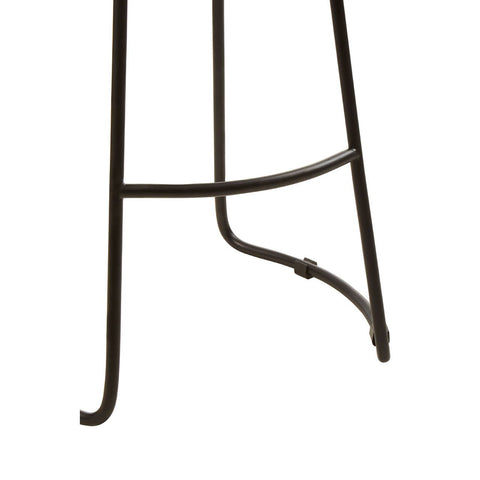 Rustic Oak Metal Bar Stool