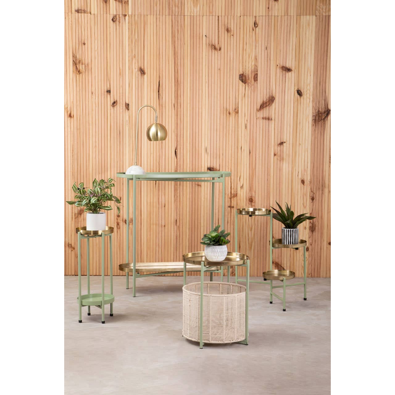 Luxe Green & Gold Console
